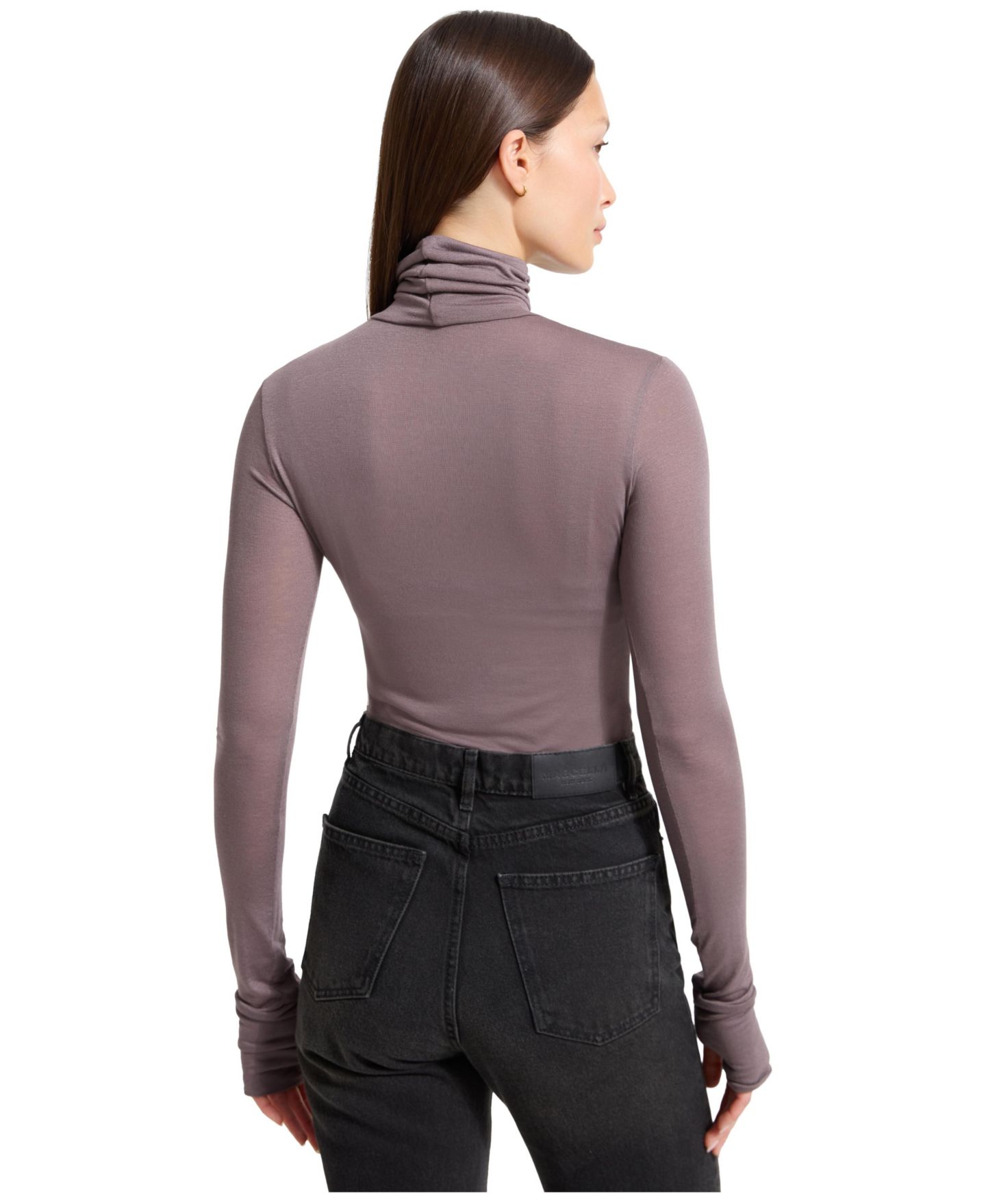 Женский топ Marcella Eloise Sheer High-Stretch Turtleneck, цвет: Антрацитовый — фото 3