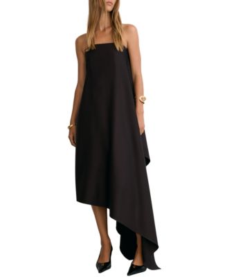 Women's Robyn Strapless Asymmetric Wool-Blend Midi Dress
