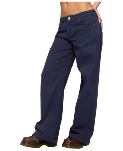 Женские джинсы Edikted Daytime Low Rise Baggy & Relaxed Fit Denim, цвет: Тёмный синий