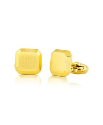 Men's Brushed and Polished Gold-Tone Square Cufflinks