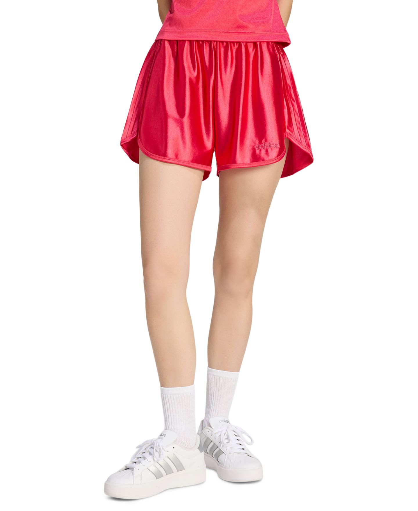 Женские шорты adidas Seasonal Essentials Satin High-Rise Loose-Fit, 3" Inseam, цвет: Чёрный — фото 11