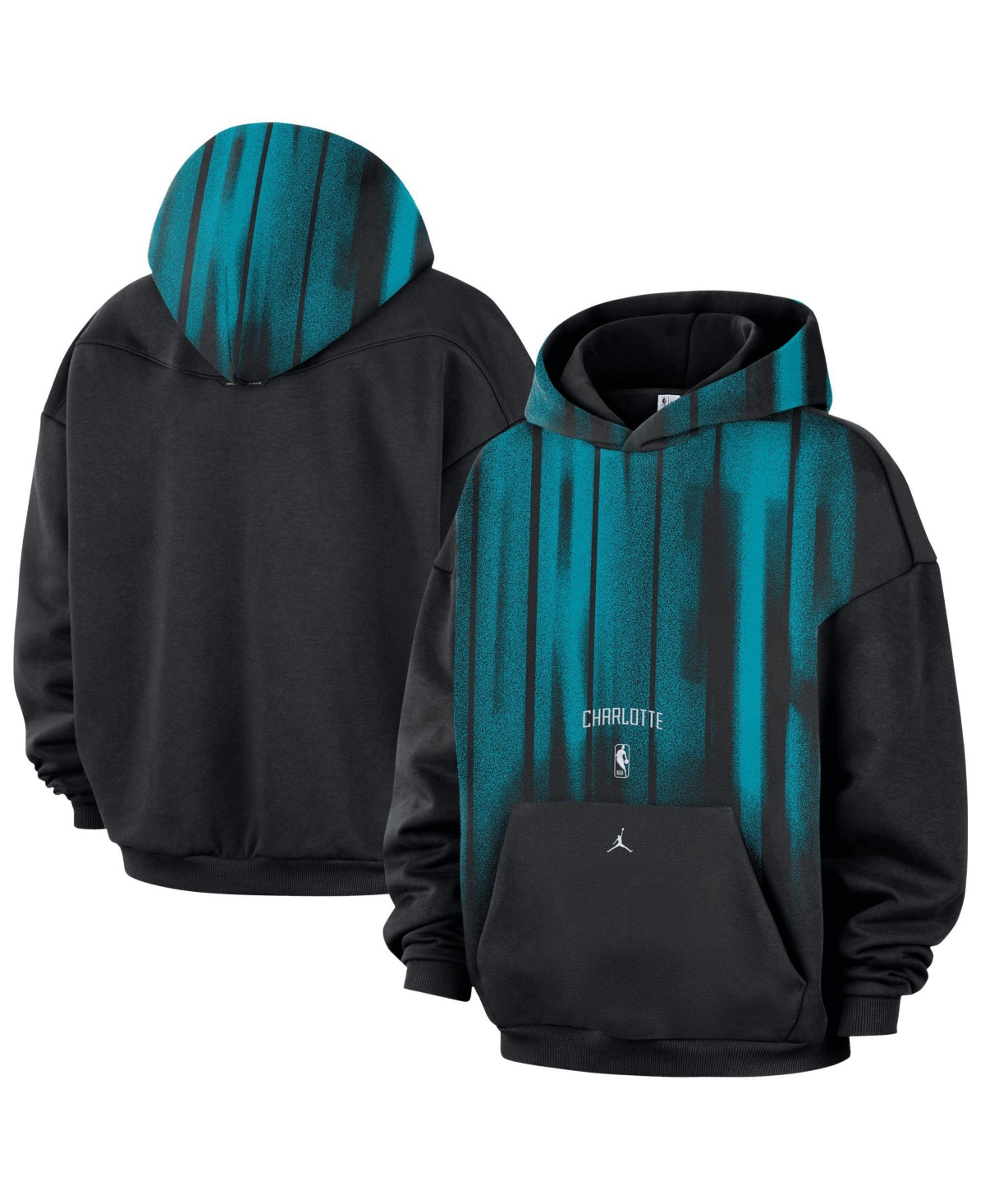 Nike Men's Black, White Charlotte Hornets 2026 Game Theather Fleece Hoodie - Black, White