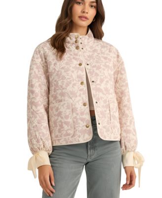 Women's Floral Quilted Puff-Sleeve Jacket