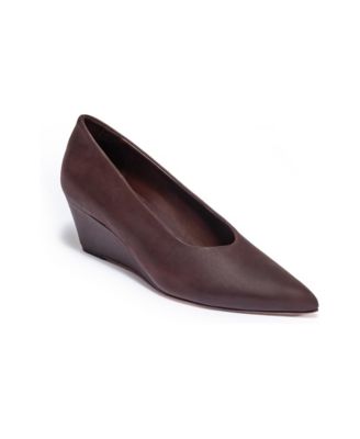 Women's Maddox Pointed-Toe Leather Wedge Pumps