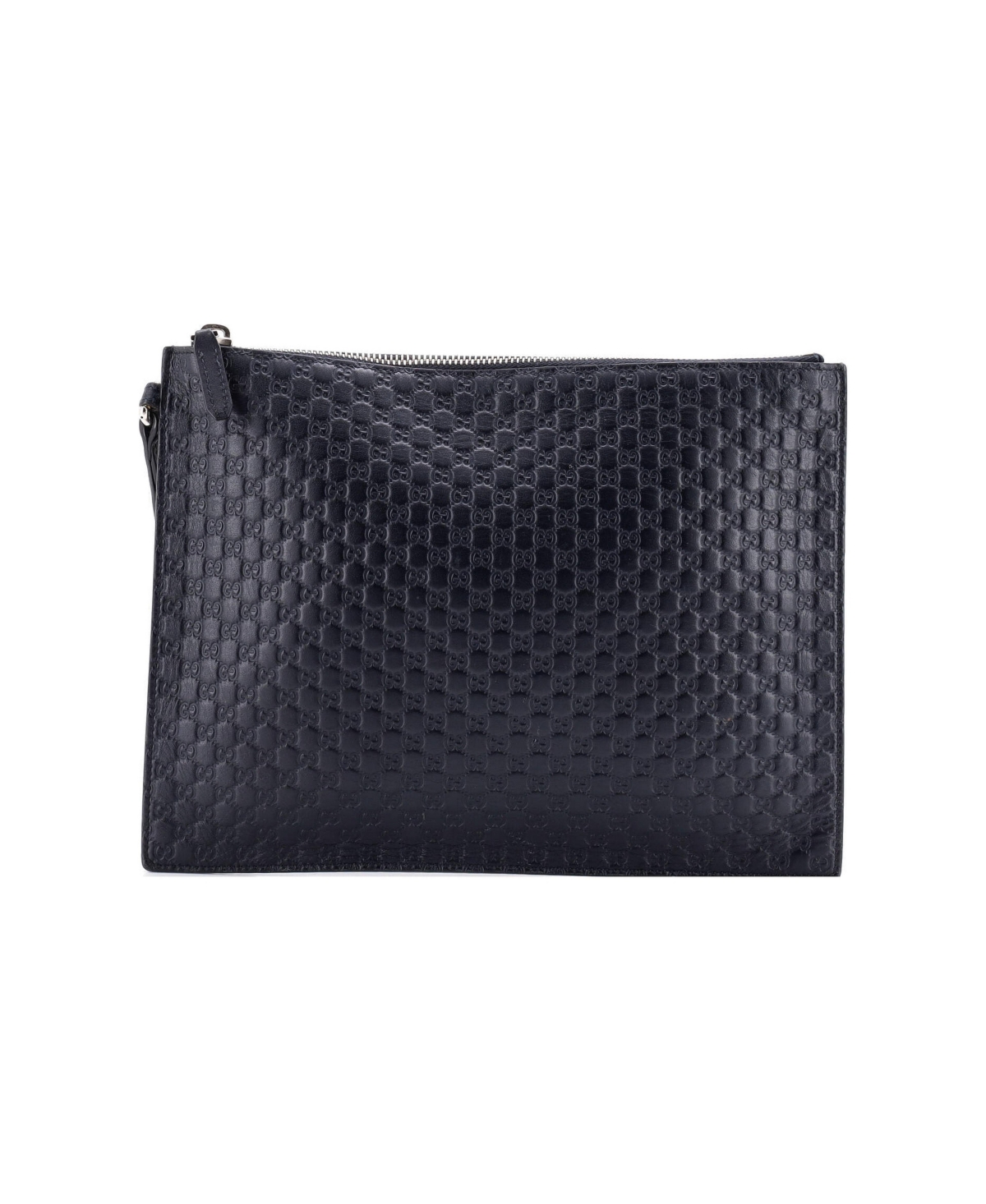 Pre-Owned Gucci Medium Wristlet Pouch Microguccissima Leather - Blue