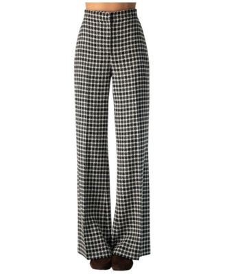 Women's High-Rise Houndstooth Flare Pants