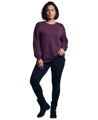Plus Size Relaxed-Fit French-Terry Sweater