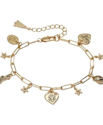 Forever Twilight Saga Multi-Charm Adjustable Gold-Tone and Silver-Tone Crystal Bracelet