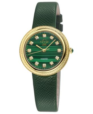 Arezzo Women's Swiss Quartz Green Leather Strap Watch 33mm.