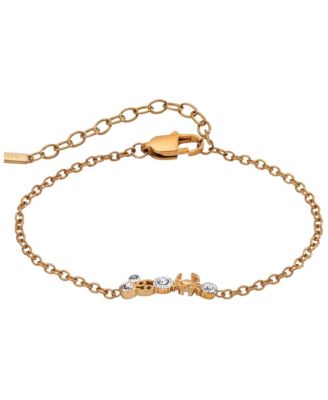 Cancer Zodiac Two-Tone Adjustable Crystal Bracelet