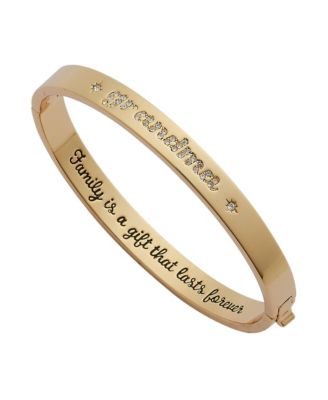 Grandma Family Is A Gift That Lasts Forever Crystal Pave Hinge Bangle