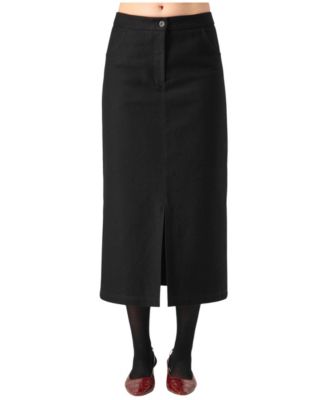 Women's High-Waisted Pencil Midi Denim Skirt