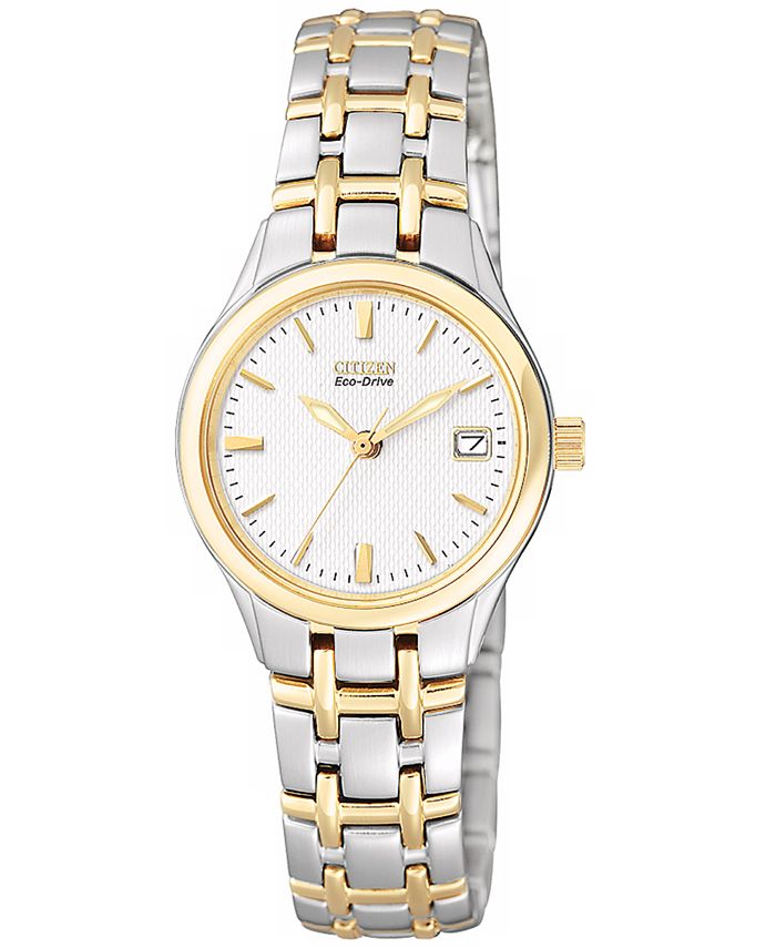 Citizen Women's Eco-Drive Two Tone Stainless Steel Bracelet Watch 25mm  EW1264-50A & Reviews - All Watches - Jewelry & Watches - Macy's
