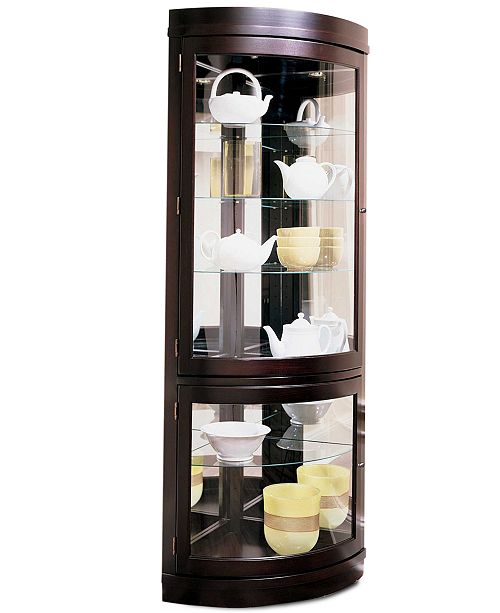 Furniture Contemporary Curved Corner Curio Cabinet Reviews