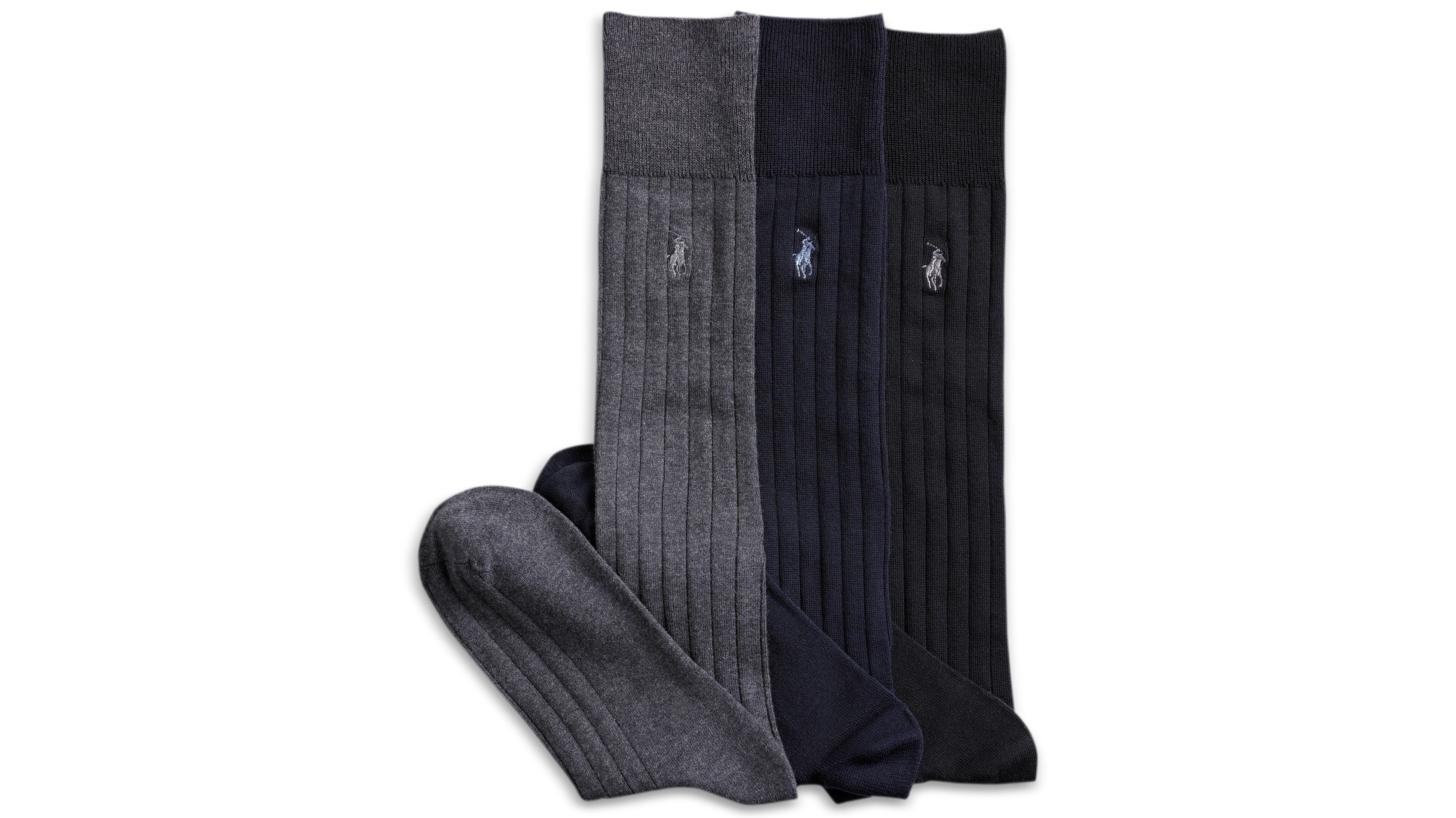 Polo Ralph Lauren Men's 3-Pk. Over the Calf Mercerized Cotton Rib Dress Socks