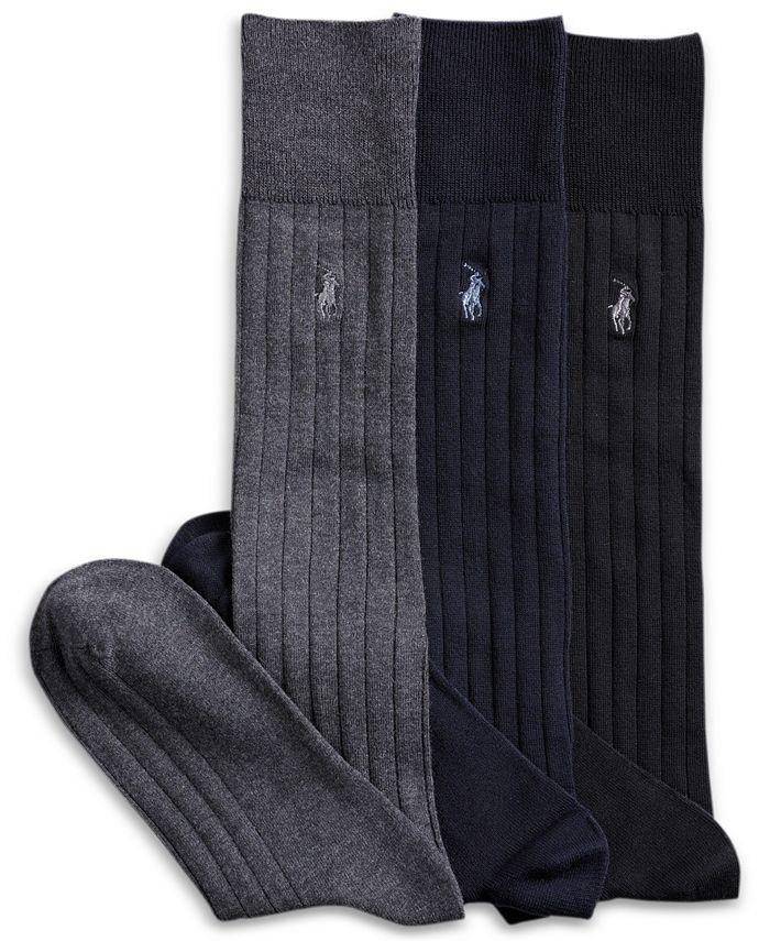 Polo Ralph Lauren - 3 Pack Over the Calf Dress Socks
