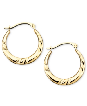 image of 10k Gold Small Polished Pinched Hoop Earrings