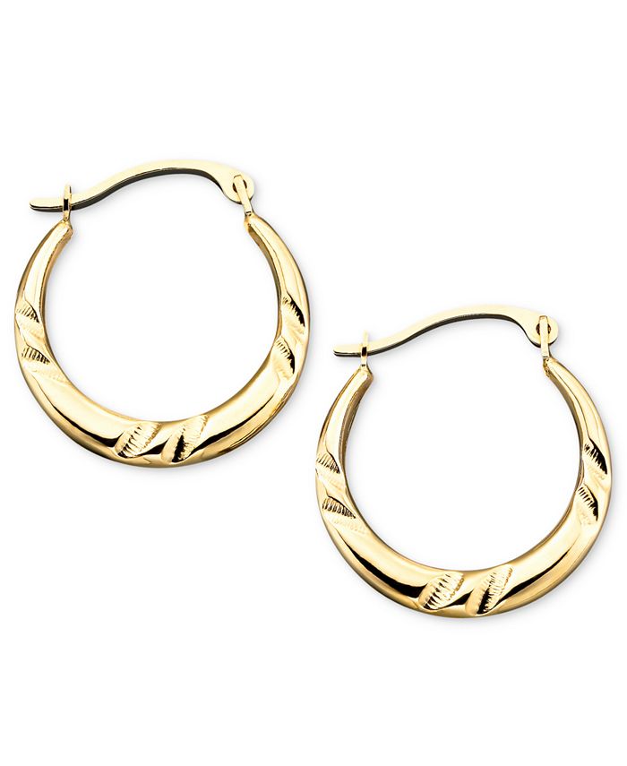 Macy's - 10k Gold Small Polished Pinched Hoop Earrings