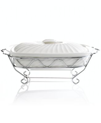 Godinger - "Siena" Rectangular Covered Baker, 2 Qt
