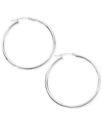 Macy's - 14k White Gold Hoop Earrings