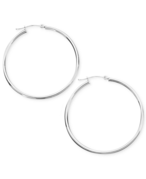 image of 14k White Gold Hoop Earrings