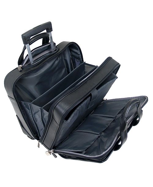Cole Reaction Manhattan Leather Rolling Laptop Briefcase