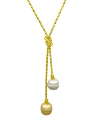 Majorica - Necklace, Organic Man-Made Baroque Pearl Love Knot Lariat