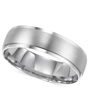 image of 14k White Gold Brushed Finish Wedding Band