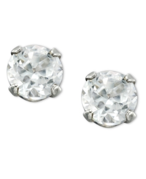 image of Children-s 14k Gold Earrings, Cubic Zirconia Accents