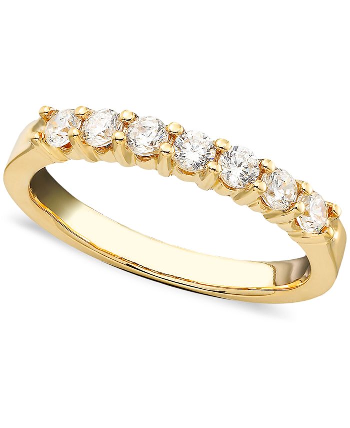 Macy's Seven Diamond Band Ring in 14k Yellow or White Gold (1/2 ct