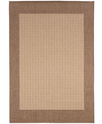 Couristan - Area Rug, Indoor/Outdoor Recife Collection Checkered Field Natural-Cocoa 5' 3" x 7' 6"