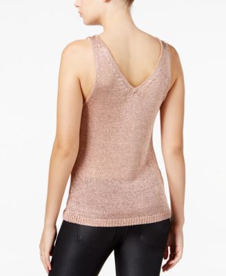 Bar III Metallic Sweater Tank Top, Created for Macy's - Macy's