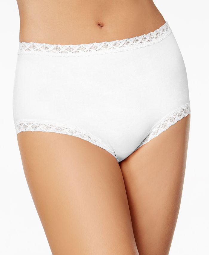 Natori Bliss 3-Pk. Lace-Trim Cotton Brief Underwear 156058MP