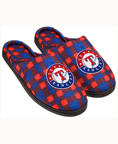 Forever Collectibles Texas Rangers Flannel Slide Slippers