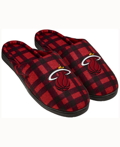 Forever Collectibles Miami Heat Flannel Slide Slippers