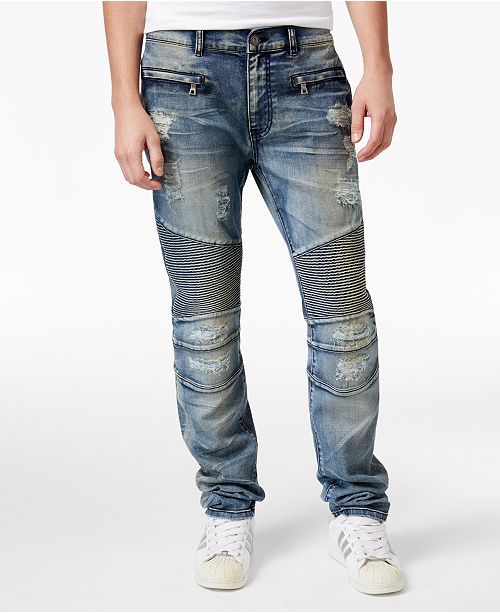 Reason Men's Causeway Slim-Fit Moto Jeans & Reviews - Jeans - Men - Macy's