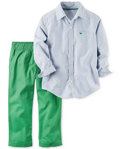 Carter's 2-Pc. Striped Shirt & Canvas Pants Set, Baby Boys (0-24 months)