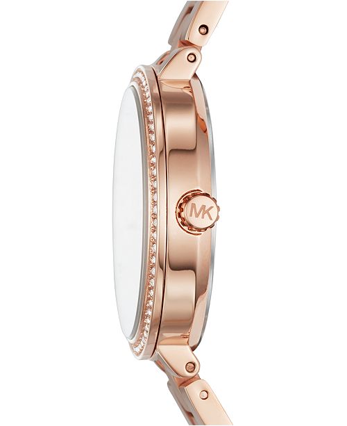 Michael Kors Women's Garner Rose Gold-Tone Stainless Steel Bracelet ...