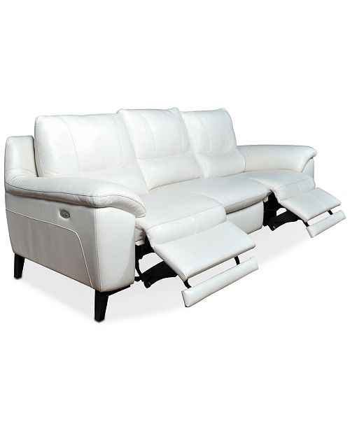 Furniture CLOSEOUT! Stefana 3-Pc. Leather Sectional Sofa with 2 Power Recliners, Created for ...