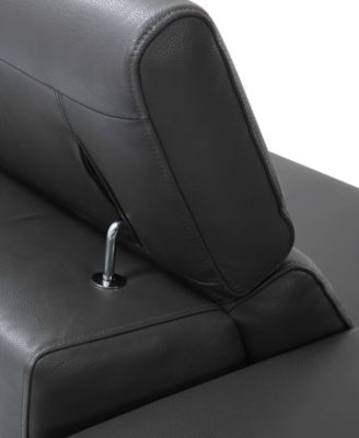 Nevio 3-pc Leather Sectional Sofa with Chaise, 1 Power Recliner and Articulating Headrests, Created for Macy's