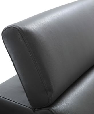 Nevio 3-pc Leather Sectional Sofa with Chaise, 1 Power Recliner and Articulating Headrests, Created for Macy's