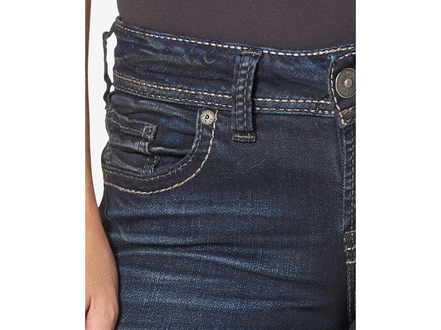 Женские джинсы Silver Jeans Co. Suki Mid Rise Curvy Slim Bootcut, цвет: Индиго — фото 3