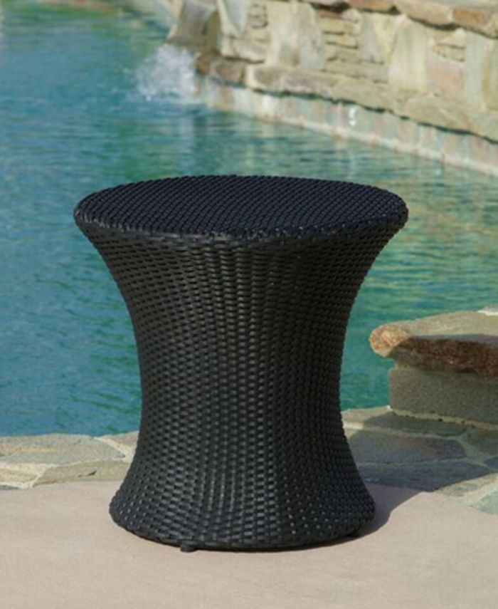 Noble House - Gerren Wicker Outdoor Accent Table, Direct Ship