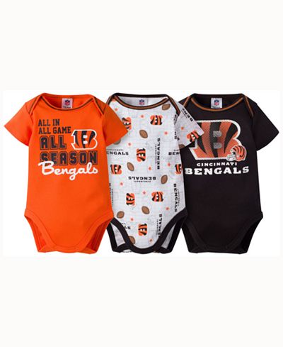 Gerber Childrenswear Babies' Cincinnati Bengals 3 Piece Creeper Set