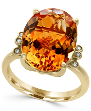 image of Effy Citrine (8 ct. t.w.) and Diamond Accent Ring in 14k Gold