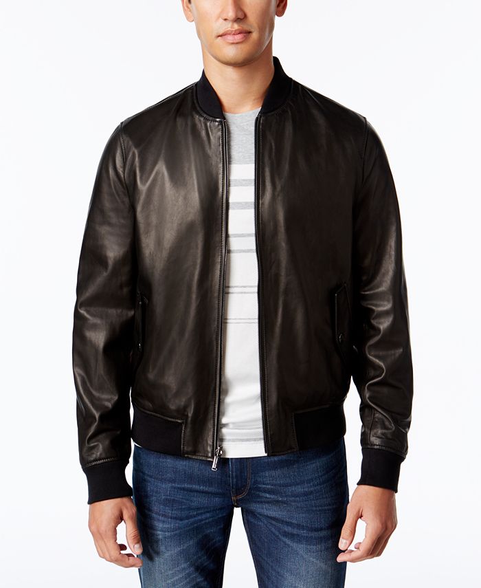 Michael Kors Men's Reversible Leather Jacket - Macy's