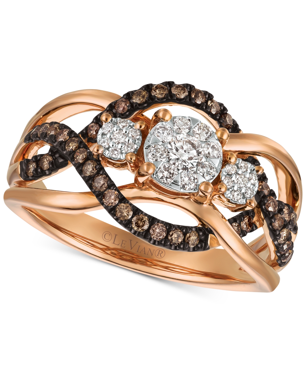 Le Vian Chocolatier Diamond Ring (3/8 ct. t.w.) in 14k Rose Gold (Also Available in Two-Tone White & Yellow Gold or White Gold)