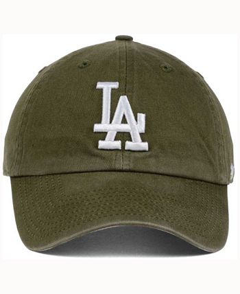 47 Brand Los Angeles Dodgers Olive White CLEAN UP Cap - Macy's