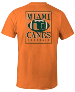 Image One Mens Miami Hurricanes Distressed Football T-Shirt