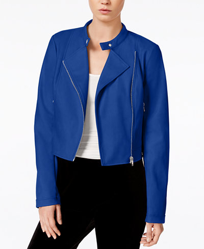 Bar III Faux-Leather Moto Jacket, Only at Macy's